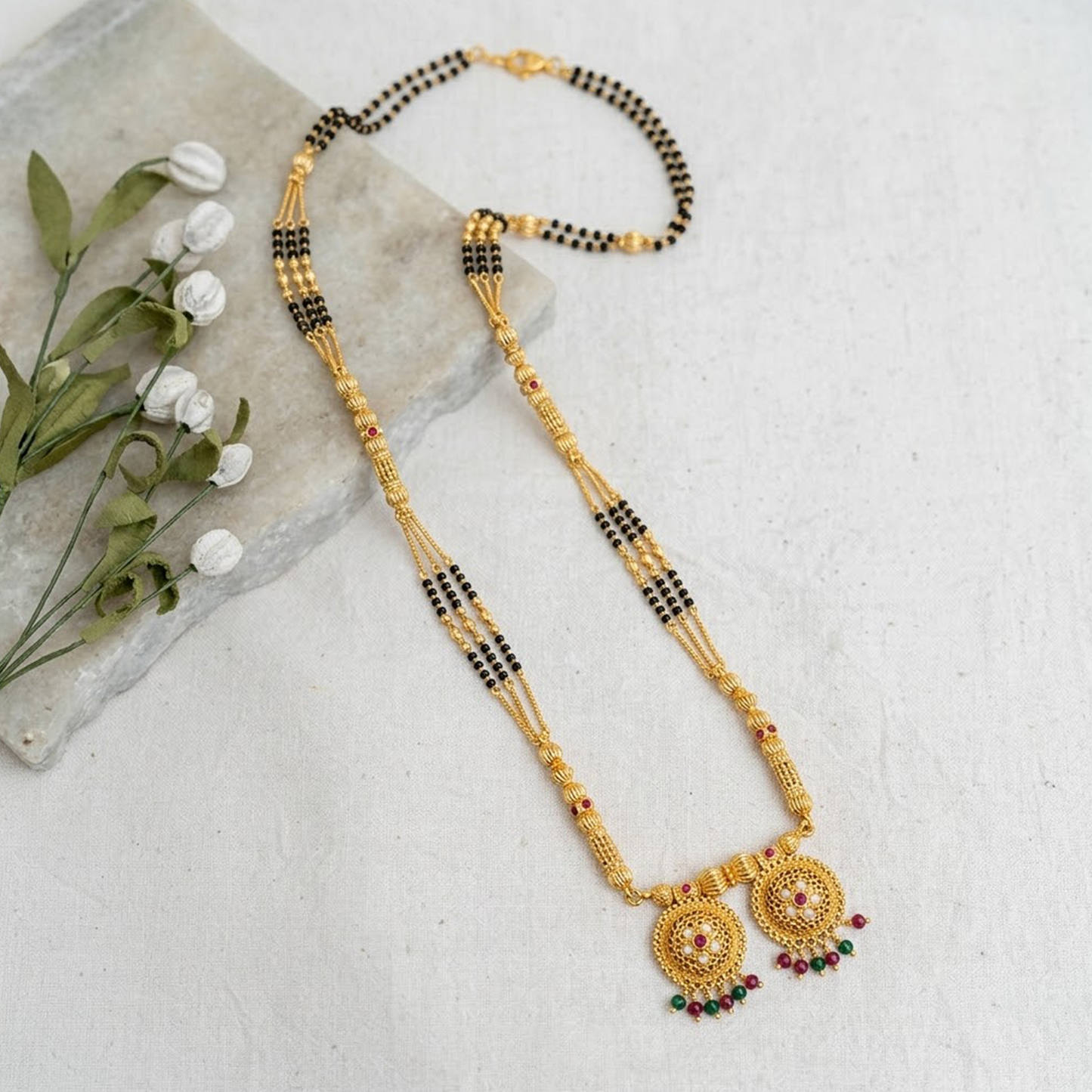 3 Line Damru Mangalsutra