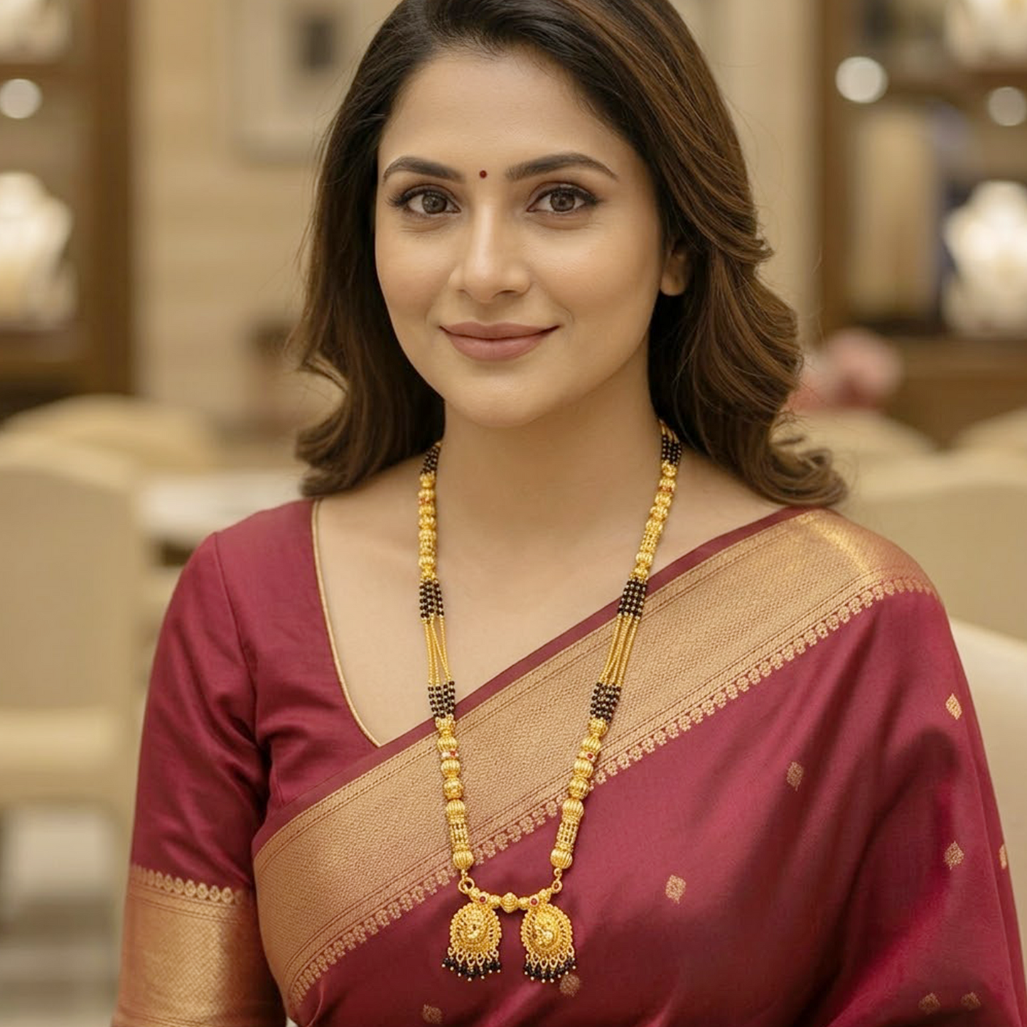 4 Line Damru Mangalsutra